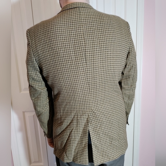 Burberrys Vintage 1970s 1980s brown gingham tailored sport coat 100% Pure Wool - Picture 17 of 17